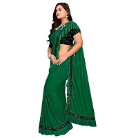 JAY AMBEY FABRICS Women's Woven Polyester Saree With Blouse Piece (Saree_Green)-thumb1