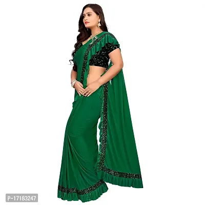 JAY AMBEY FABRICS Women's Woven Polyester Saree With Blouse Piece (Saree_Green)-thumb2