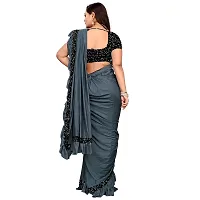 JAY AMBEY FABRICS Women's Woven Polyester Saree With Blouse Piece (Saree_Grey)-thumb3