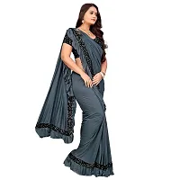 JAY AMBEY FABRICS Women's Woven Polyester Saree With Blouse Piece (Saree_Grey)-thumb2