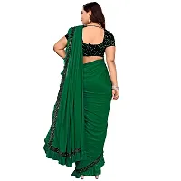 JAY AMBEY FABRICS Women's Woven Polyester Saree With Blouse Piece (Saree_Green)-thumb3