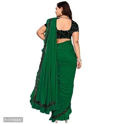 JAY AMBEY FABRICS Women's Woven Polyester Saree With Blouse Piece (Saree_Green)-thumb4