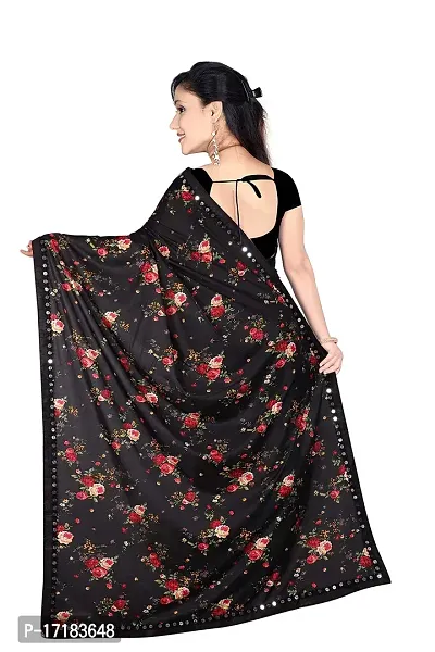 JAY AMBEY FABRICS Women's Ruffle Lycra Frill Saree With Unstitched Blouse Material Ethnic Wear Traditional Saree's (BLACK)-thumb3