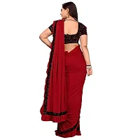 JAY AMBEY FABRICS Women Woven Polyester Saree With Blouse Piece (Saree_Red)-thumb3