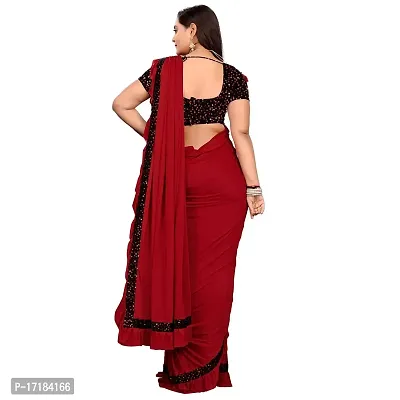 JAY AMBEY FABRICS Women Woven Polyester Saree With Blouse Piece (Saree_Red)-thumb4
