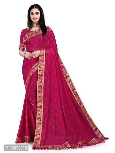 Stylish Lycra Blend Solid Saree With Separate Blouse Piece For Women-thumb0