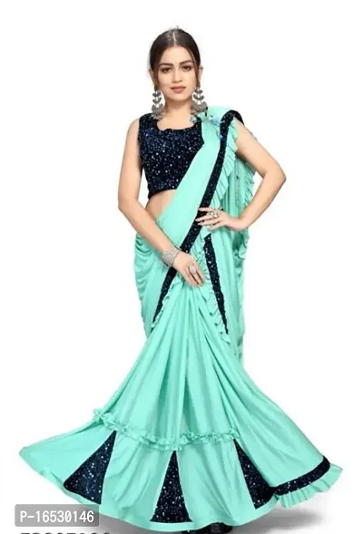 Women's Shiny Lycra Silk Embroidery Saree | eBay