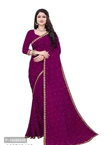 Fancy  Lycra Blend Saree with Blouse Piece for Women