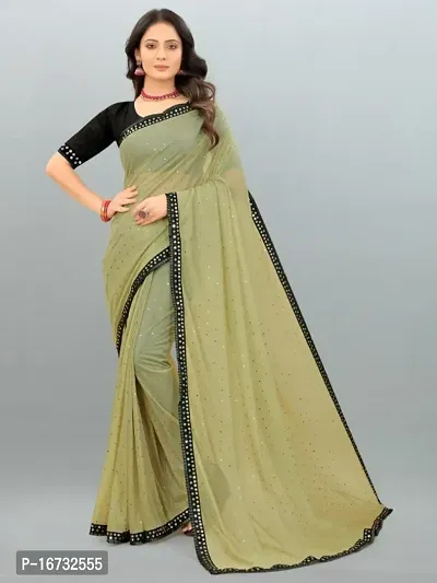 Stylish Lycra Blend Ready To Wear Saree With Blouse Piece-thumb0