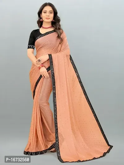 Stylish Lycra Blend Ready To Wear Saree With Blouse Piece
