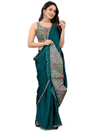 Fancy Lycra Blend Saree with Blouse Piece for Women-thumb2