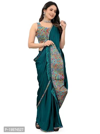 Fancy Lycra Blend Saree with Blouse Piece for Women-thumb3