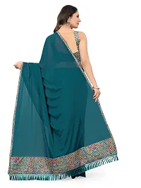 Fancy Lycra Blend Saree with Blouse Piece for Women-thumb3