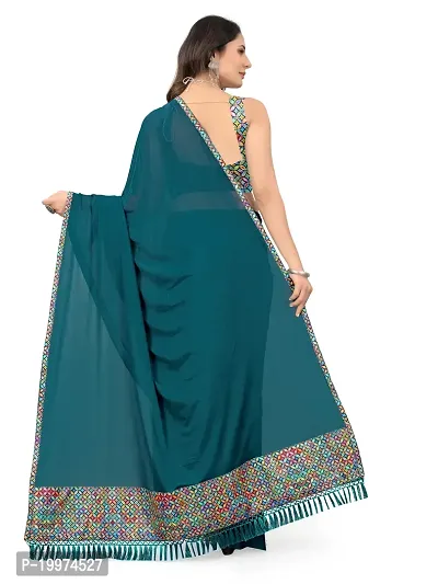Fancy Lycra Blend Saree with Blouse Piece for Women-thumb4