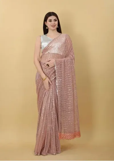 Classic Lycra Saree with Blouse piece for women