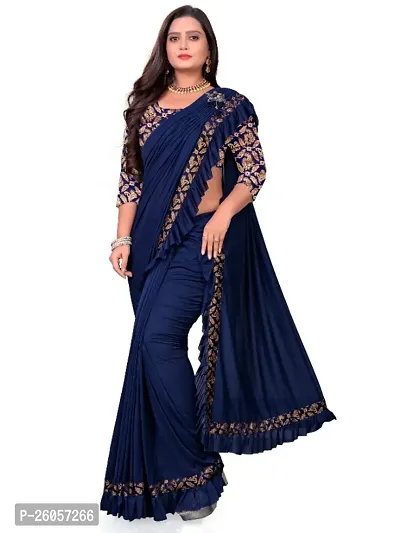 Classic Lycra Saree with Blouse piece for women