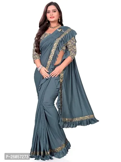 Classic Lycra Saree with Blouse piece for women