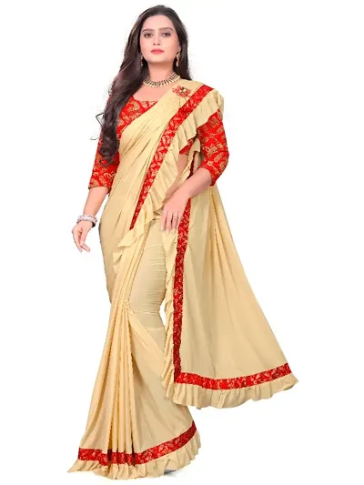 Chanderi Lace Work Saree with Blouse piece