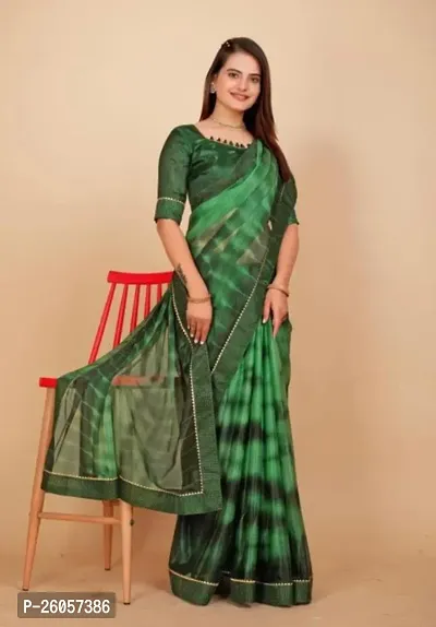 Classic Lycra Saree with Blouse piece for women-thumb0
