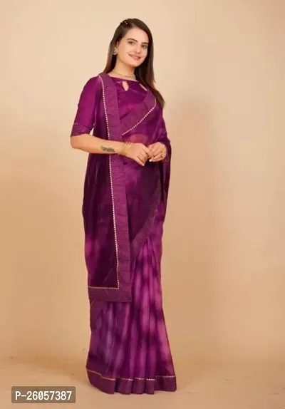 Classic Lycra Saree with Blouse piece for women-thumb0