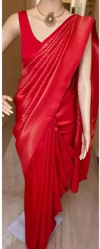 Beautiful Silk Blend Saree with Blouse piece For Women