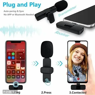 Incredible K8 Wireless Mini Omnidirectional Lapel Collar Mic for iPhone and Type C Microphone for YouTube, Teaching, Instagram Reels, Mx TakaTak k8 wireless mic k8 microphone-thumb3