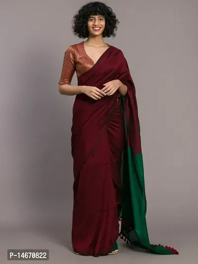 Stylish Fancy Khadi Cotton Saree With Blouse Piece For Women-thumb0