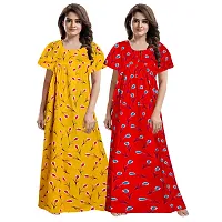 Stylish Multicoloured Cotton Nighty For Women Pack Of 2-thumb1