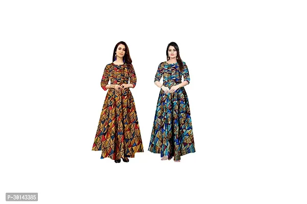 Stylish Rayon Printed Dresses For Women Pack Of 2-thumb0