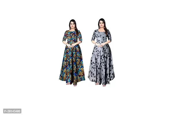 Stylish Rayon Printed Dresses For Women Pack Of 2-thumb0