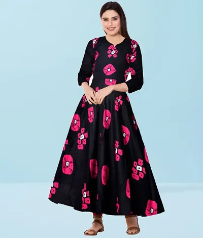 Stylish Rayon Floral Maxi Dresses For Women