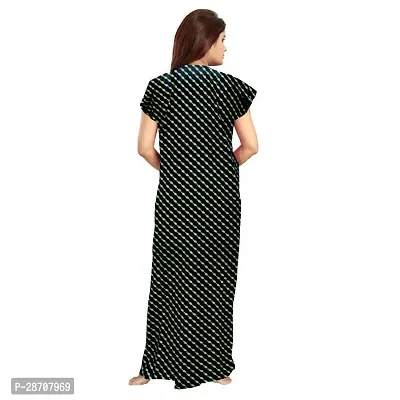 Stylish Green Cotton Printed Nighty For Women-thumb2