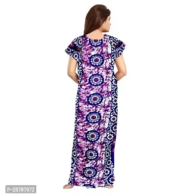 Stylish Purple Cotton Printed Nighty For Women-thumb2