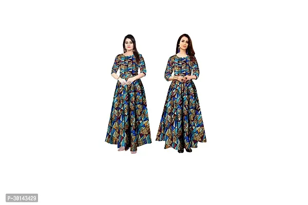 Stylish Rayon Printed Dresses For Women Pack Of 2-thumb0