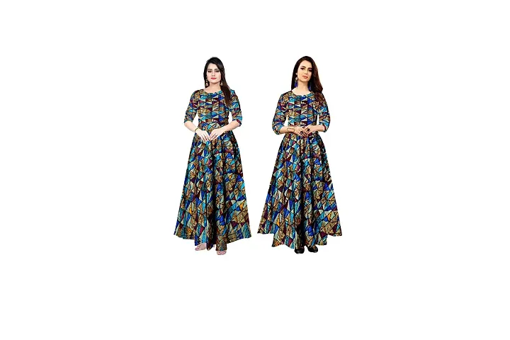 Stylish Rayon Fit And Flare Dress For Women Pack Of 2