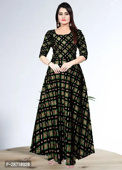 Stylish Green Rayon Floral Printed Maxi Dresses For Women