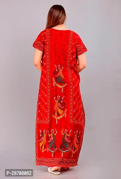 Stylish Orange Cotton Printed Nighty For Women-thumb2