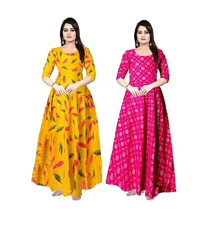 Stylist Rayon Dresses For Women Pack Of 2