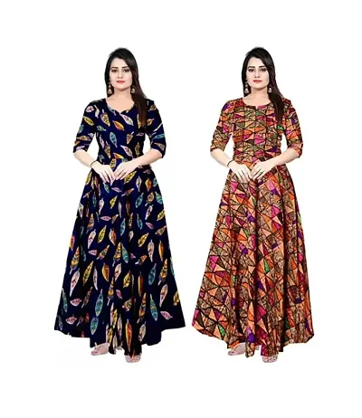 Stylist Rayon Dresses For Women Pack Of 2