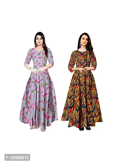 Stylist Rayon Printed Dresses For Women Pack Of 2-thumb0