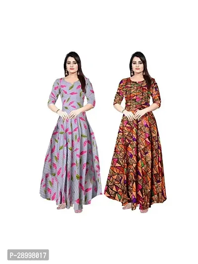 Stylist Rayon Printed Dresses For Women Pack Of 2