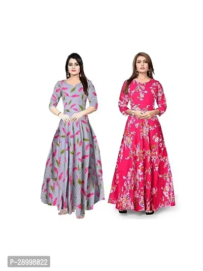 Stylist Rayon Printed Dresses For Women Pack Of 2