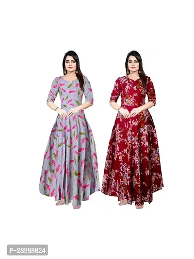 Stylist Rayon Printed Dresses For Women Pack Of 2-thumb0