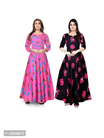 Stylist Rayon Printed Dresses For Women Pack Of 2