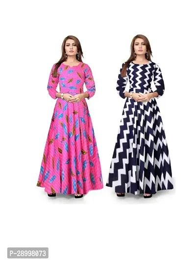 Stylist Rayon Printed Dresses For Women Pack Of 2