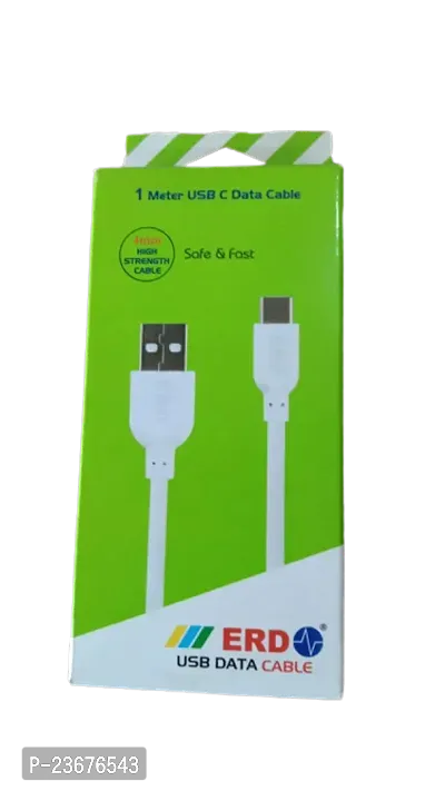 ERD Fast Charging USB Data Cable for All Micro USB Smartphones (White)-thumb0