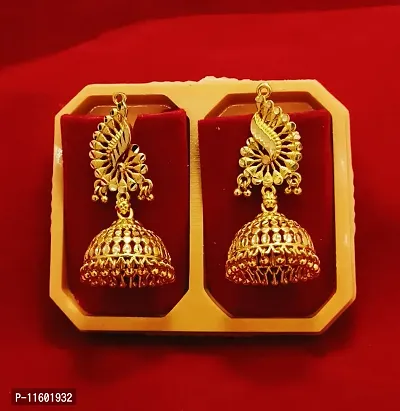 One gram gold plated jhumki earings light weight and screw back coupling