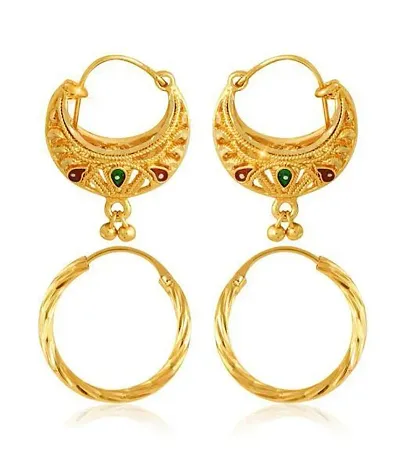 Stylish Brass Golden Earrings For Women