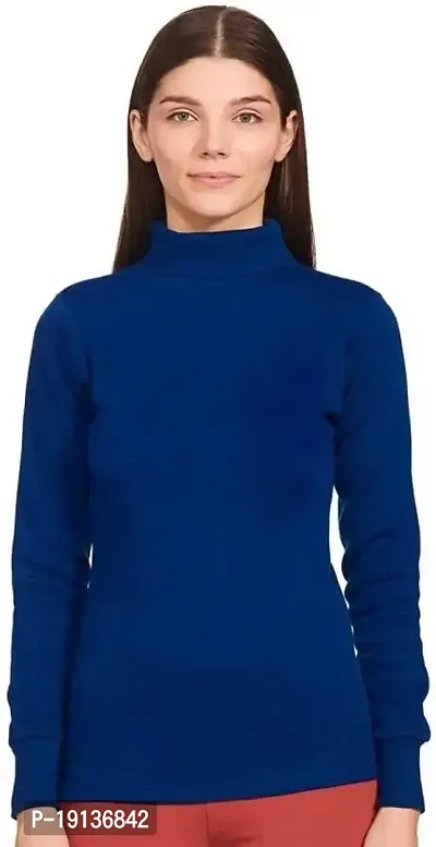 Buy The Clothsmith Winter Wear Women ladies girl Full Sleeve Top Wool Blend Thermal Set high Neck Pack Of 1 medium Navy Blue Online In India At Discounted Prices