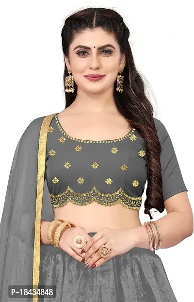 Stylish Fancy Designer Net Semi Stitched Lehenga Choli For Women-thumb3